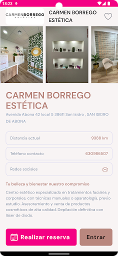 Android application CARMEN BORREGO ESTÉTICA screenshort