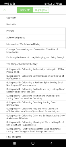 Android application The Gifts of Imperfection screenshort