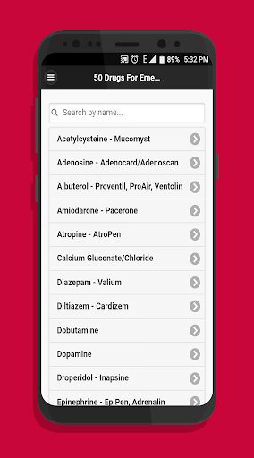 Android application Common 50 Drugs For Emergency screenshort