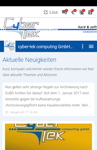 Android application cyber-tek computing screenshort