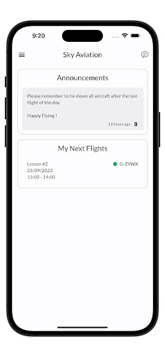 Android application FlyClub screenshort