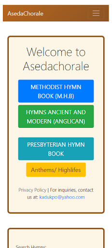 Android application GH Methodist Anglican Hymnal screenshort