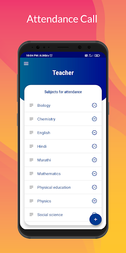 Android application Attendance Call screenshort