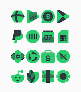 Screenshot 9 Black Green - Icon Pack android