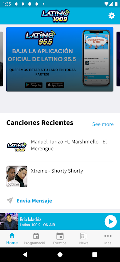Android application Latino 100.9 screenshort