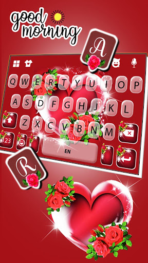 Red Roses Heart Keyboard Backg Screen 3