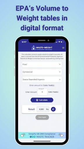 Waste Conversion Calculator Screen 3