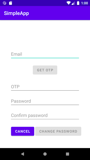 Android application SimpleApp screenshort