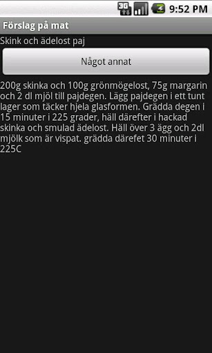 Android application Matförslag screenshort