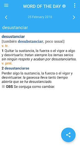 Screenshot of Compact Spanish Dictionary