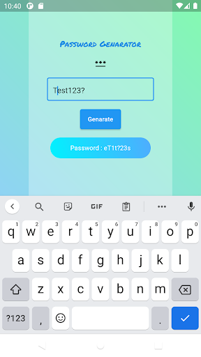 Strong Password Genarator Screen 3