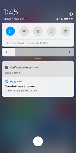 Android application Notification Notes screenshort