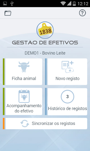 Visualização do aplicativo