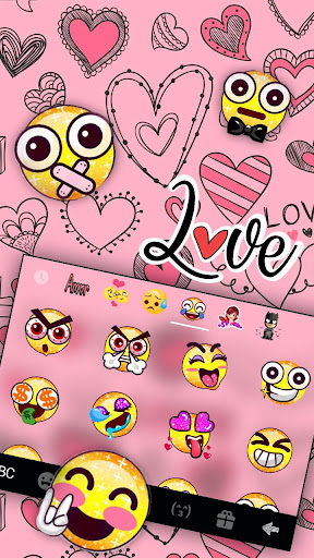 Doodle Pink Love Theme Screen 3