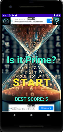 Android application IsItPrime? Prime Numbers Game screenshort