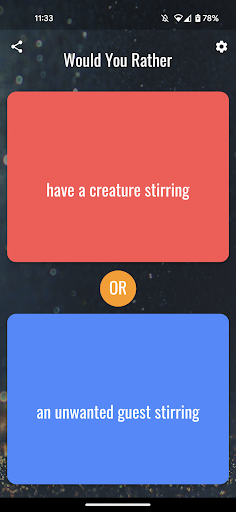 Android application Would You Rather? Christmas screenshort