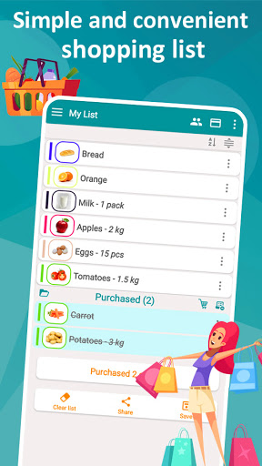 Android application Shopping list - My List screenshort