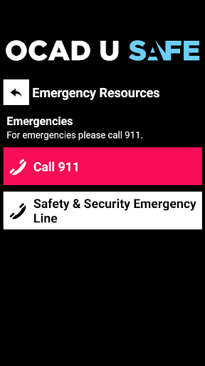 OCAD U SAFE Screen 2