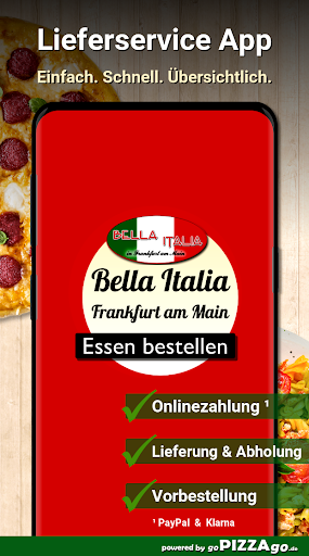 Android application Pizzeria Bella Italia Frankfur screenshort