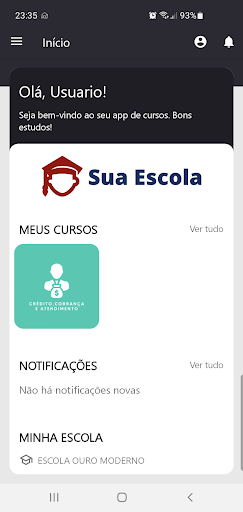 Android application Meu App de Cursos screenshort