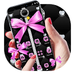 Cover Image of डाउनलोड Pink Black Minny Bowknot Theme 1.1.3 APK