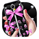 Pink Black Minny Bowknot Theme icon