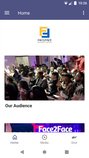 Android application Face2Face Worship Center screenshort