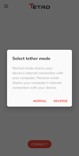 Android application Tetrd: USB Universal Tethering screenshort
