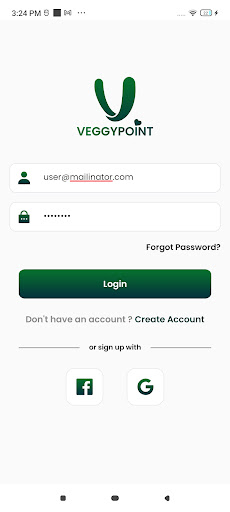 Android application VeggyPoint screenshort