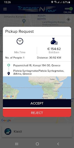 TransferNTour Driver Screen 3