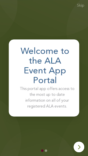 ALA Events Portal Screen 2