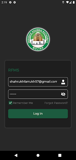Android application RFMS Responder screenshort