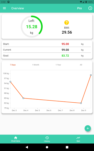 Weight Diary and BMI Calculator