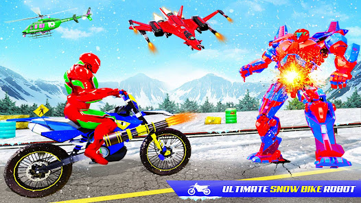 Snow Bike Transform Robot Game  screenshots 16