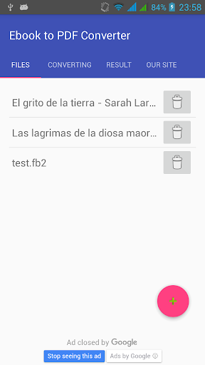 Android application Ebook to PDF Converter screenshort