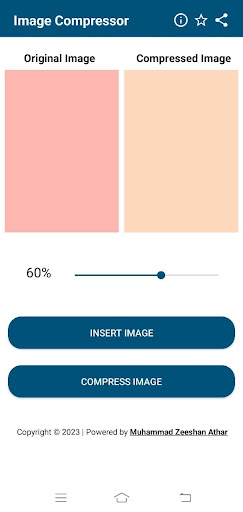 Android application Image Compressor MB To KB screenshort