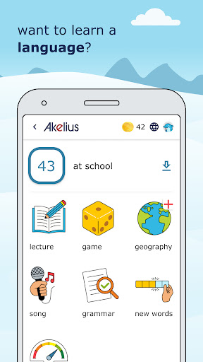 Android application Akelius languages screenshort