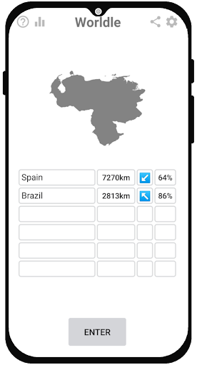 Worldle - Daily country guess Screen 3