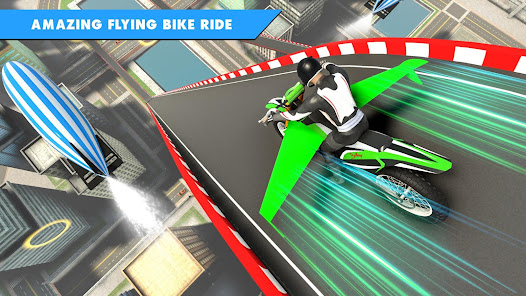 Screenshot 10 Flying Bike Game Stunt Racing android
