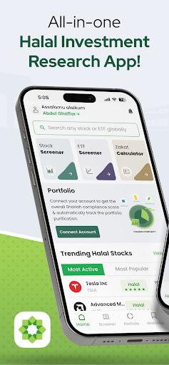 Android application Musaffa: Halal Stocks & ETFs screenshort