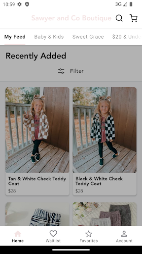 Android application Sawyer and Co Boutique screenshort