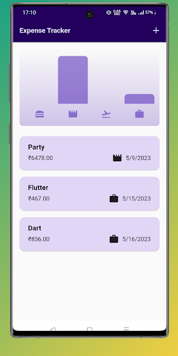 Android application Expense Tracker screenshort