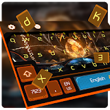VR game keyboard orange icon