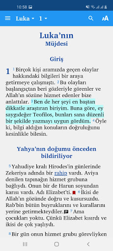 Android application Temel Türkçe İncil screenshort