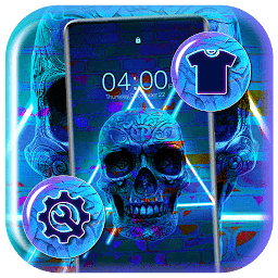 Icon image Blue Neon Skull Theme