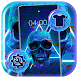 Blue Neon Skull Theme - Androidアプリ