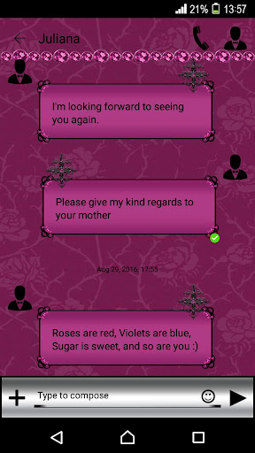 Ruby Pink Gothic Cross Go SMS Screen 3