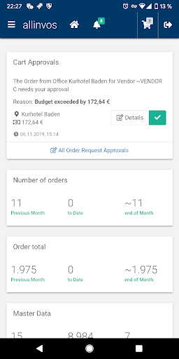 Android application allinvos Order screenshort