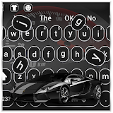 Luxury black sports car keyboard icon