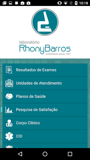 Android application Laboratório Rhony Barros screenshort